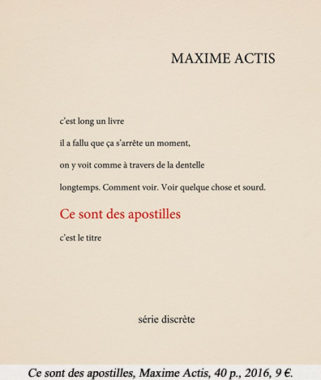 Maxime Actis Série Discrète